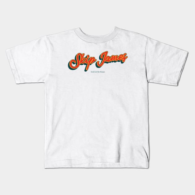 Skip James Kids T-Shirt by PowelCastStudio